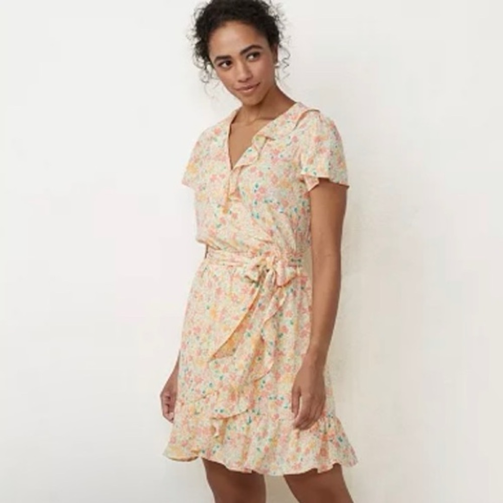 Lauren Conrad Pink and Orange‎ Flowy Dress Size Small